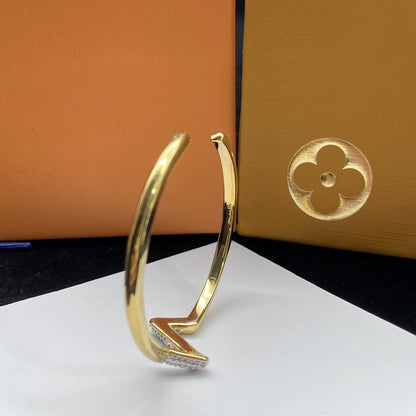 [LUCKY LOVE]VOLTE UPSITE DOWN DIAMOND GOLD OPEN BRACELET