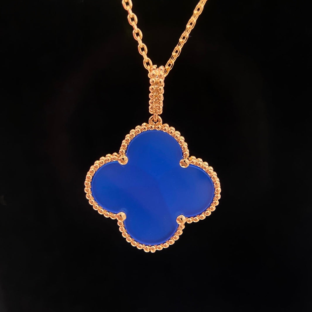 [LUCKY LOVE]CLOVER 25MM NECKLACE TURQUOISE ROSE GOLD