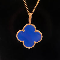 [LUCKY LOVE]CLOVER 25MM NECKLACE TURQUOISE ROSE GOLD