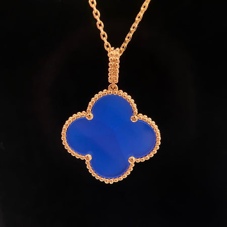 [LUCKY LOVE]CLOVER 25MM NECKLACE TURQUOISE ROSE GOLD