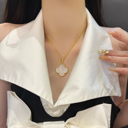 [LUCKY LOVE]CLOVER 25MM MOP LARGE PENDANT NECKLACE