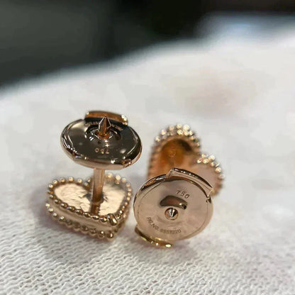 [LUCKY LOVE]HEART CARNELIAN STUD EARRINGS