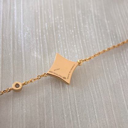 [LUCKY LOVE]COLOR STAR CARNELIAN PINK GOLD DIAMOND BRACELET