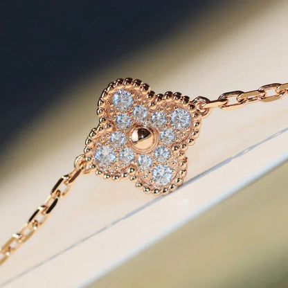 [LUCKY LOVE]CLOVER 20 MOTIFS MALACHITE DIAMOND NECKLACE