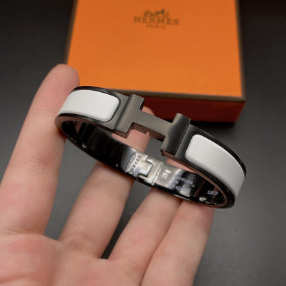 [LUCKY LOVE]H BRACELET 12MM BLACK WHITE CERAMIC