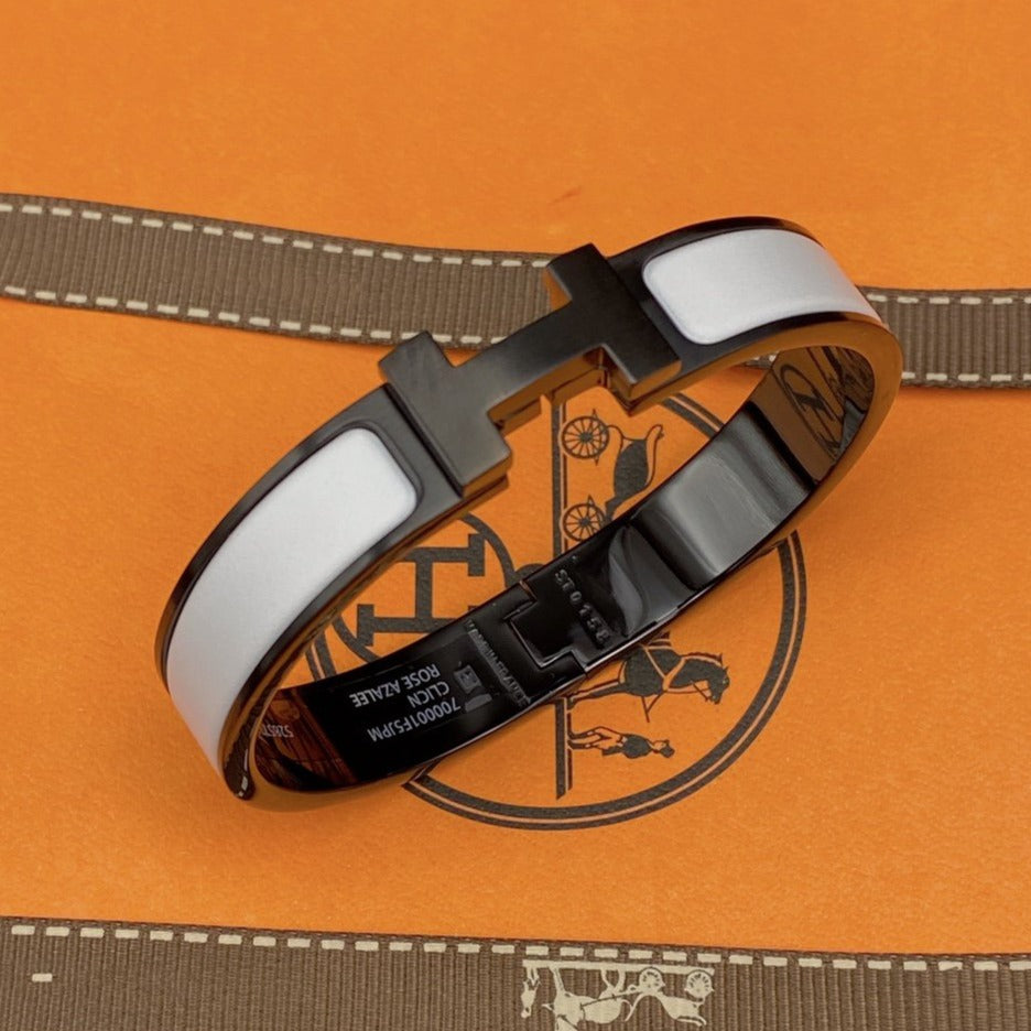 [LUCKY LOVE]H BRACELET 12MM BLACK WHITE CERAMIC