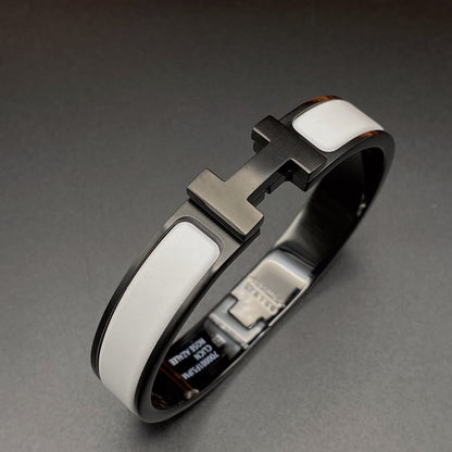 [LUCKY LOVE]H BRACELET 12MM BLACK WHITE CERAMIC