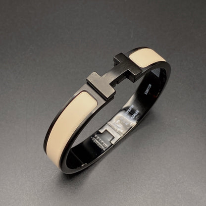 [LUCKY LOVE]H BRACELET 12MM BLACK BEIGE CERAMIC