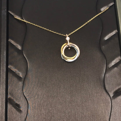 [LUCKY LOVE]TRINITY SILVER GOLD PINK GOLD NECKLACE