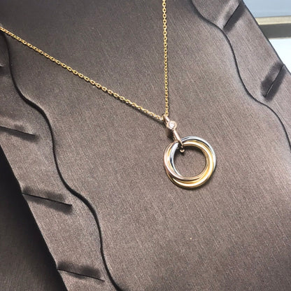 [LUCKY LOVE]TRINITY SILVER GOLD PINK GOLD NECKLACE