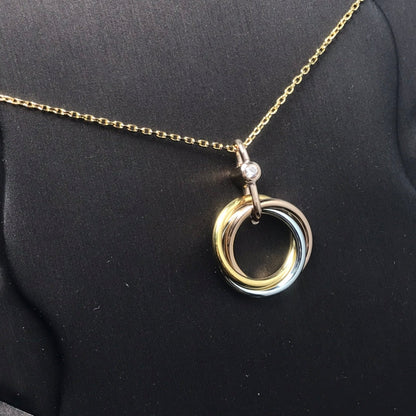 [LUCKY LOVE]TRINITY SILVER GOLD PINK GOLD NECKLACE