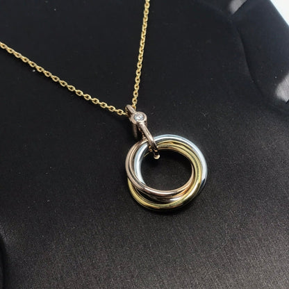 [LUCKY LOVE]TRINITY SILVER GOLD PINK GOLD NECKLACE
