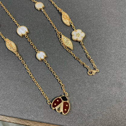 [LUCKY LOVE]LUCKY SPRING 15 MOTIFS GOLD NECKLACE