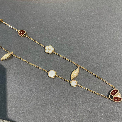 [LUCKY LOVE]LUCKY SPRING 15 MOTIFS GOLD NECKLACE