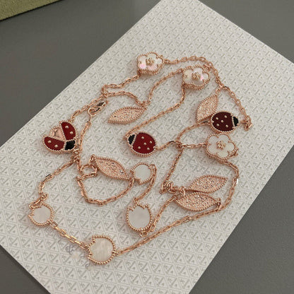 [LUCKY LOVE]LUCKY SPRING 15 MOTIFS ROSE GOLD NECKLACE