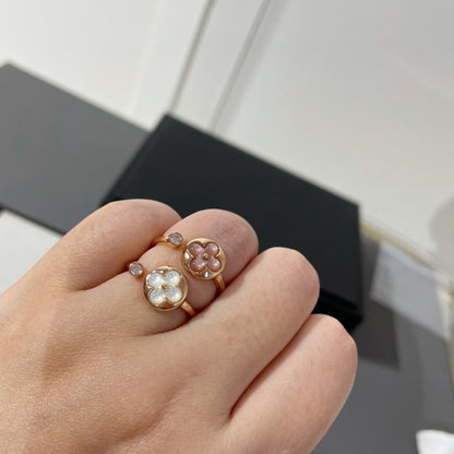 [LUCKY LOVE]SUN 1 DIAMOND PINK MOP RING