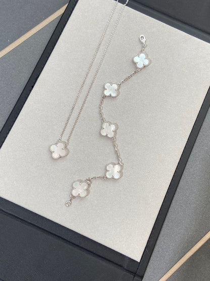 [LUCKY LOVE]CLOVER SILVER MOP 5 MOTIF BRACELET