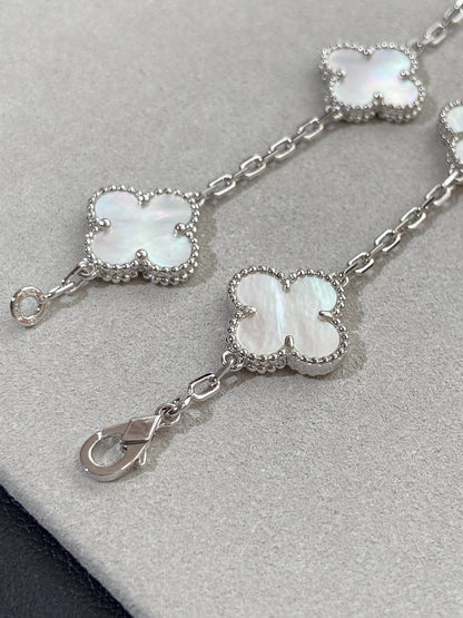 [LUCKY LOVE]CLOVER SILVER MOP 5 MOTIF BRACELET