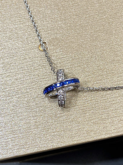 [LUCKY LOVE]LIENS DIAMOND SILVER NECKLACE