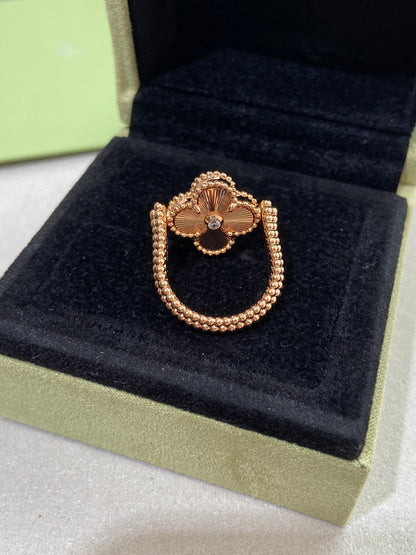 [LUCKY LOVE]CLOVER RIVERSIBLE RING ROSE GOLD COLLECTION