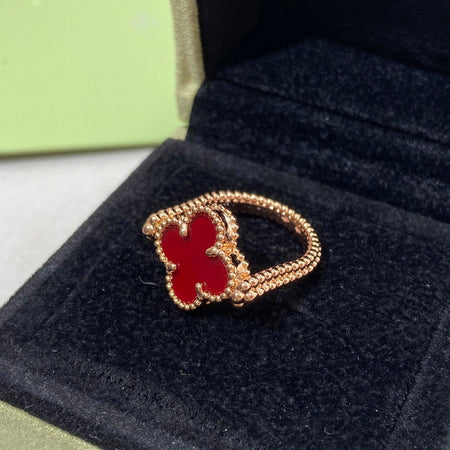 [LUCKY LOVE]CLOVER RIVERSIBLE PINK GOLD RING