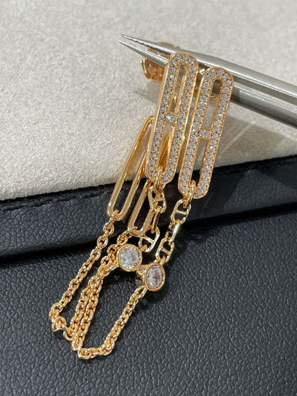 [LUCKY LOVE]CHAINE CHAOS DIAMOND DROP EARRINGS
