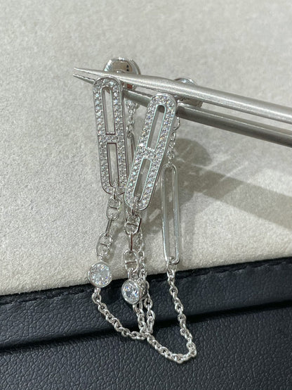 [LUCKY LOVE]CHAINE CHAOS DIAMOND DROP EARRINGS