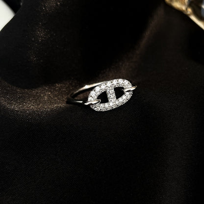 [LUCKY LOVE]RONDE SMALL SILVER DIAMOND RING