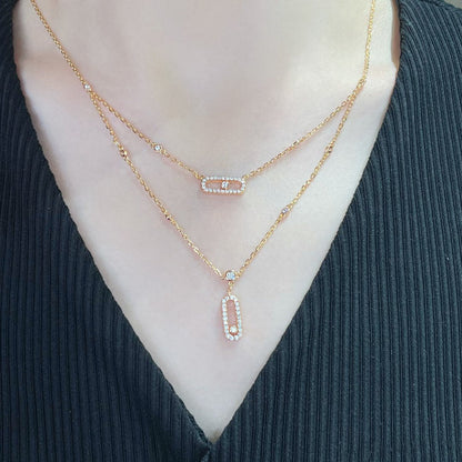 [LUCKY LOVE]MOVE 2 ROW DIAMOND NECKLACE