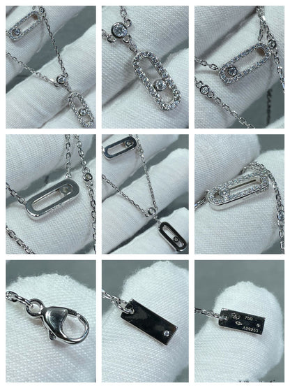 [LUCKY LOVE]MOVE 2 ROW DIAMOND NECKLACE