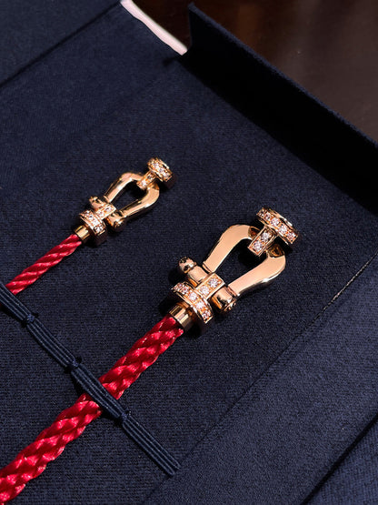 [LUCKY LOVE]FORCE 10 HALF DIAMOND PINK GOLD RED CORDERI LARGE AND MEDIUM MODEL