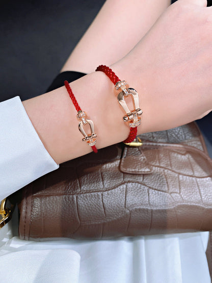 [LUCKY LOVE]FORCE 10 HALF DIAMOND PINK GOLD RED CORDERI LARGE AND MEDIUM MODEL