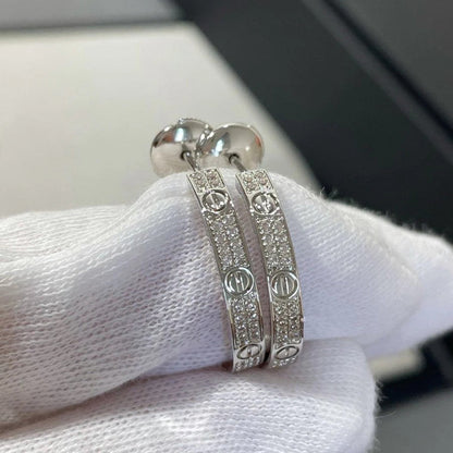[LUCKY LOVE]LOVE EARRINGS 3.6MM DIAMOND PAVED