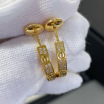 [LUCKY LOVE]LOVE EARRINGS 3.6MM DIAMOND PAVED