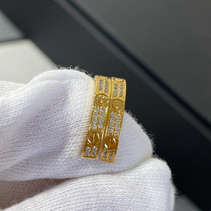[LUCKY LOVE]LOVE EARRINGS 3.6MM DIAMOND PAVED