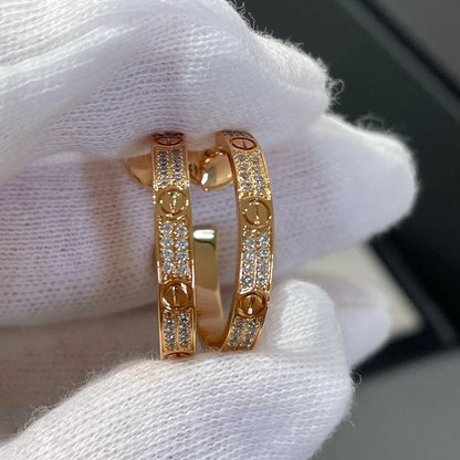 [LUCKY LOVE]LOVE EARRINGS 3.6MM DIAMOND PAVED