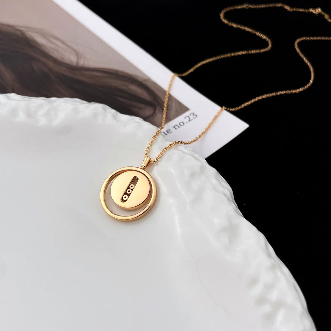 [LUCKY LOVE]LUCKY MOVE MOP PINK GOLD NECKLACE