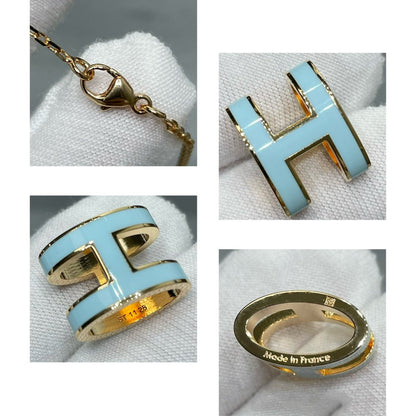 [LUCKY LOVE]POP H SKY BLUE NECKLACE