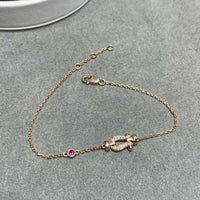 [LUCKY LOVE]FORCE 10 DIAMOND CHAIN LINK PINK GOLD BRACELET