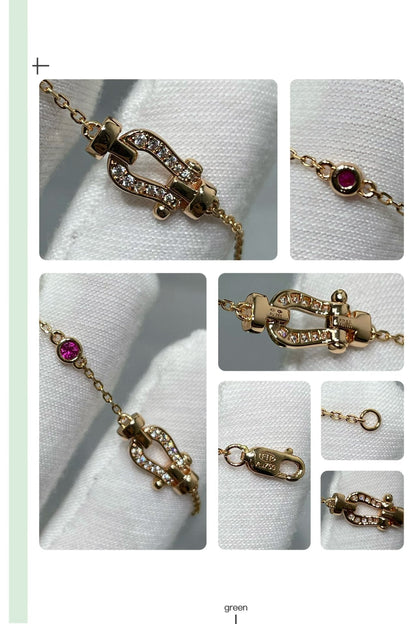 [LUCKY LOVE]FORCE 10 DIAMOND CHAIN LINK PINK GOLD BRACELET