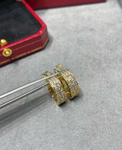 [LUCKY LOVE]LOVE 5.5MM DIAMOND PAVED EARRINGS