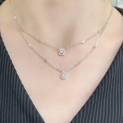 [LUCKY LOVE]MY TWIN 2 ROW DIAMOND NECKLACE