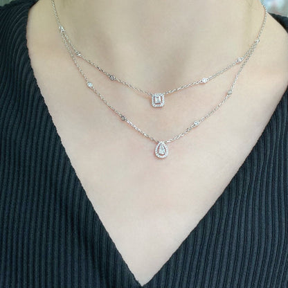 [LUCKY LOVE]MY TWIN 2 ROW DIAMOND NECKLACE