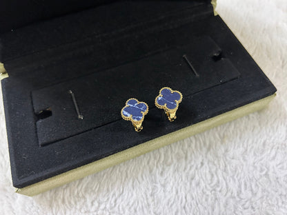 [LUCKY LOVE]CLOVER PIETERSITE MEDIUM STUD EARRINGS