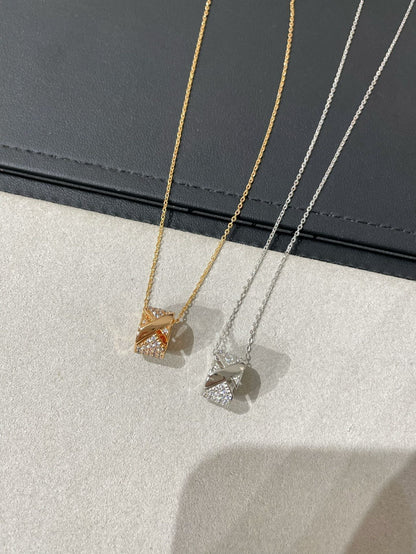 [LUCKY LOVE]LIENS EVIDENCE DIAMOND PAVED NECKLACE