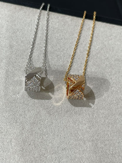 [LUCKY LOVE]LIENS EVIDENCE DIAMOND PAVED NECKLACE