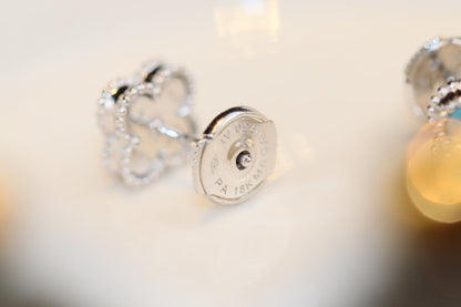 [LUCKY LOVE]CLOVER MINI TURQUOISE SILVER STUD EARRINGS