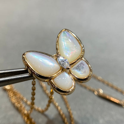 [LUCKY LOVE]BUTTERFLY MOP DIAMOND NECKLACE