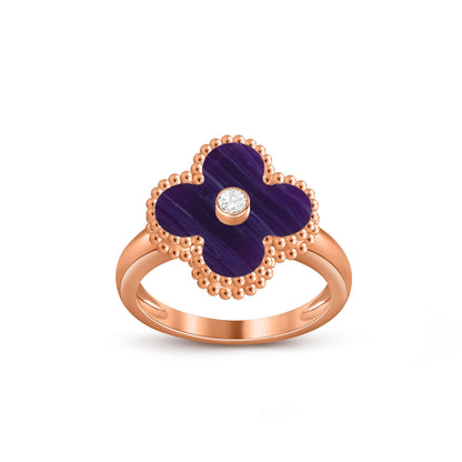 [LUCKY LOVE]CLOVER DIAMOND RING ROSE GOLD COLLECTION