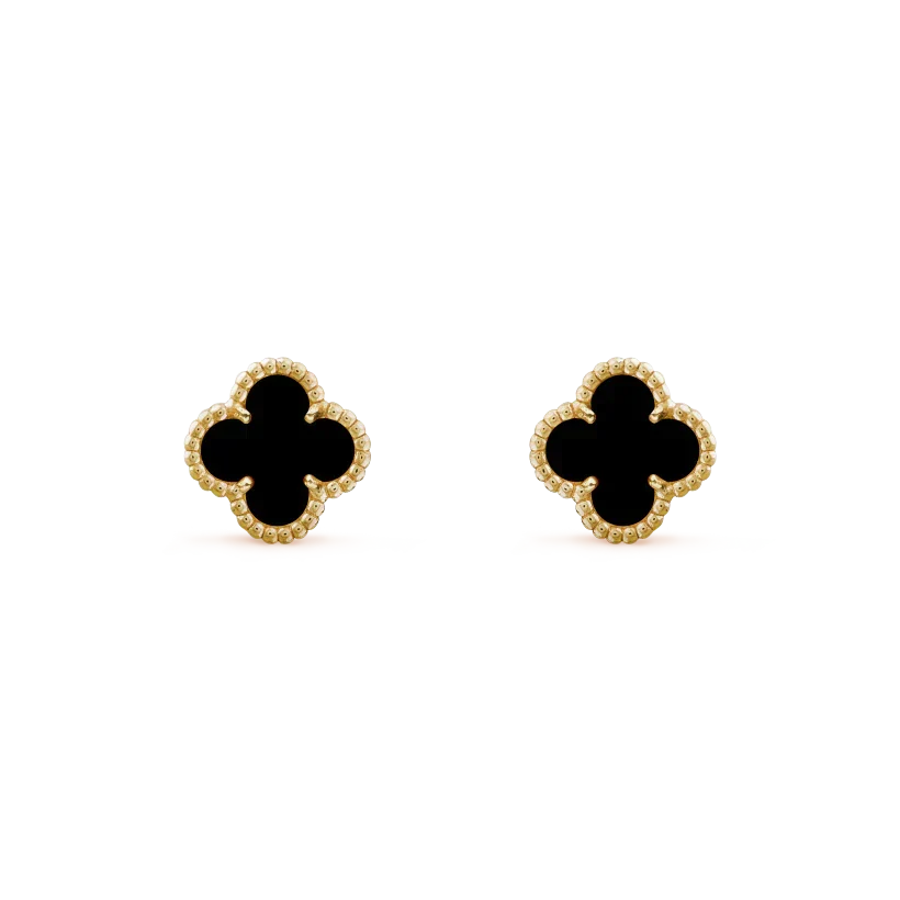 [LUCKY LOVE]CLOVER MINI 9.5MM BLACK MOP EARRINGS